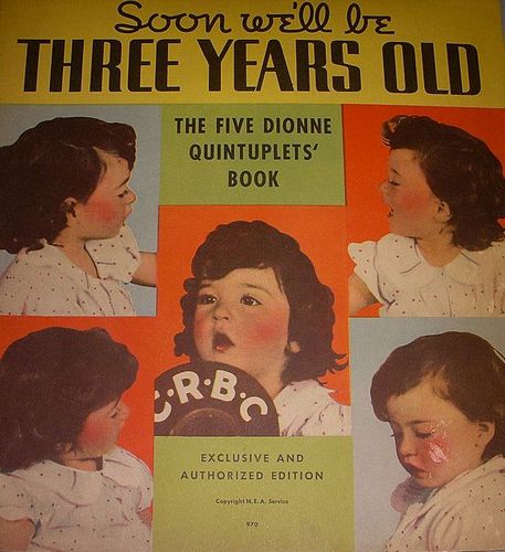 Книга-буклет о первых 3-х годах  пятерняшек, 1937 год.